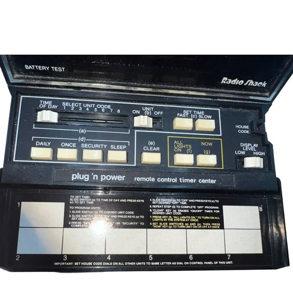 Vtg Retro Radio Shack Plug 'N Power 61-2679A Remote Control Time Center Clock - Picture 3 of 6